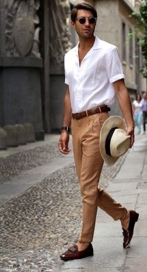 brown pants with sneakers