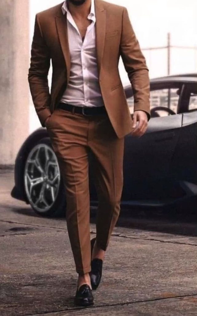  brown pants with blazer