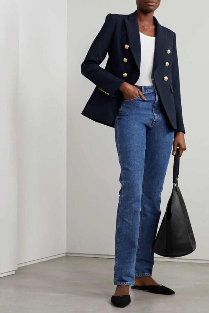 Navy Blazer with jeans